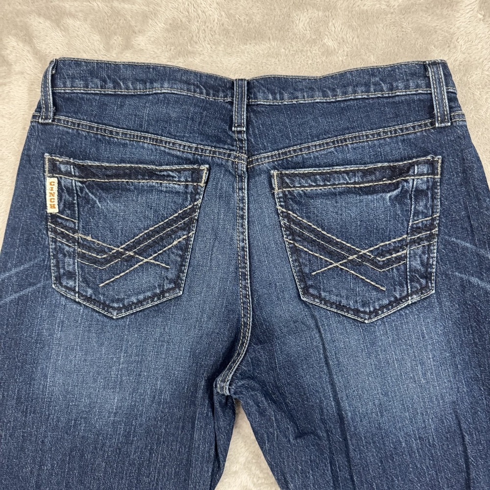 Cinch Ian Slim Fit Bootcut Jeans 33x34 Dark Wash Stretch Denim Cowboy Workwear - Picture 9 of 16